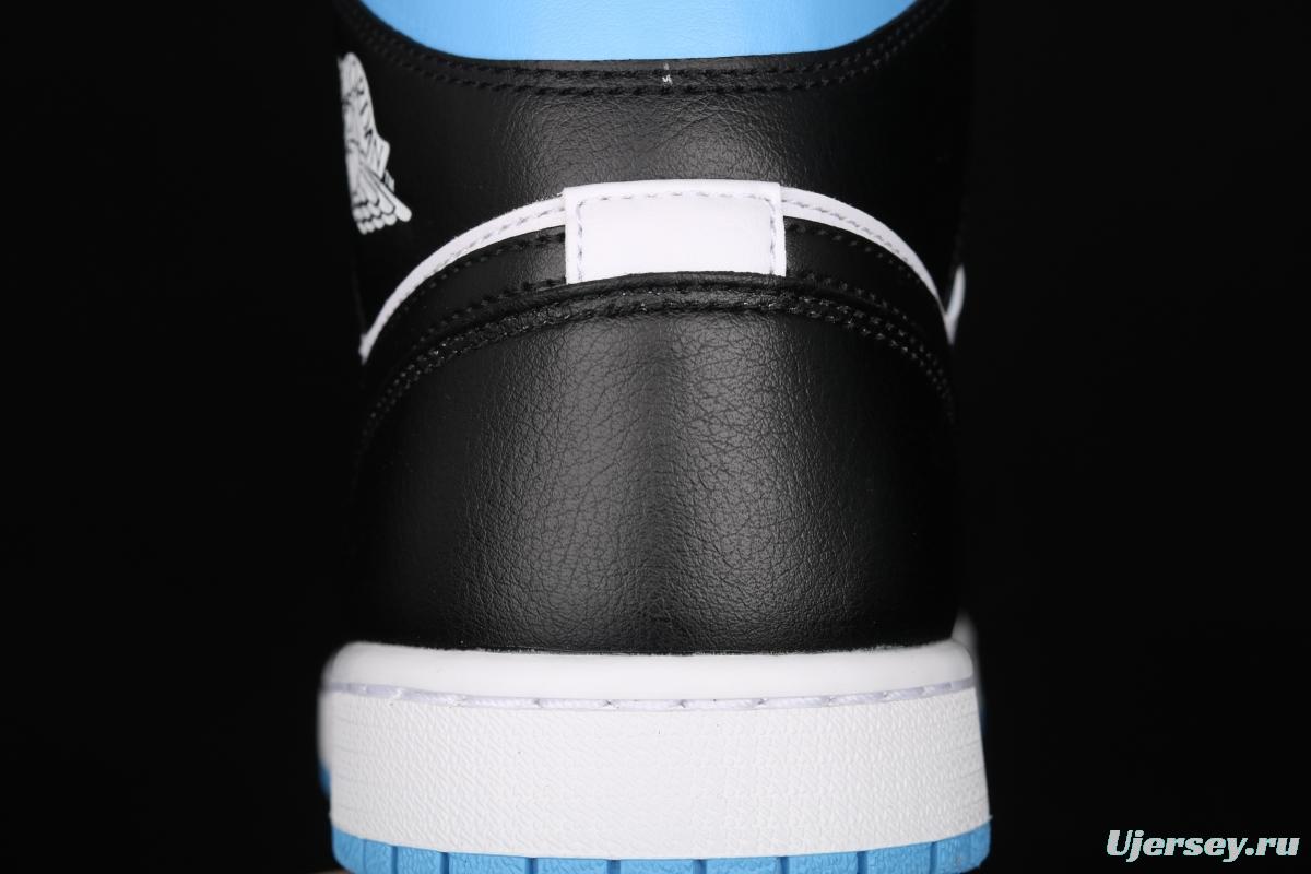 Air Jordan 1 Mid SE black, white and blue BQ6472-102