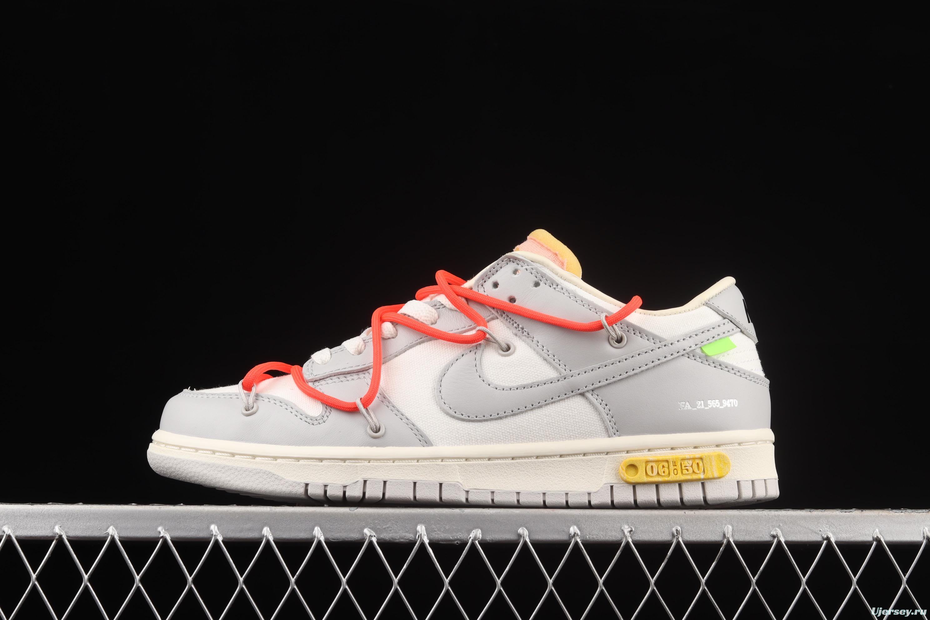 OFF-White x NIKE DUNK Low OW grey leisure sports skateboard shoes DM1602-110,