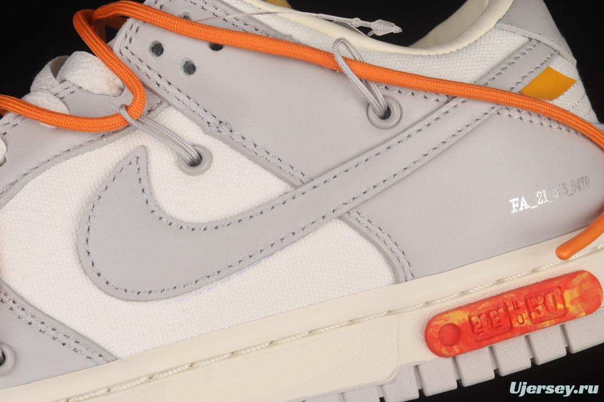 OFF-White x NIKE DUNK Low OW grey leisure sports skateboard shoes DM1602-104