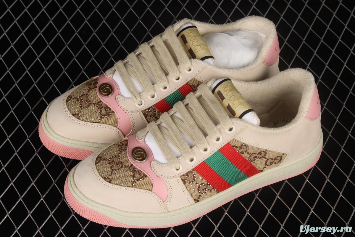 Gucci Distressed Screener Sneaker classic daddy shoes A38G09064