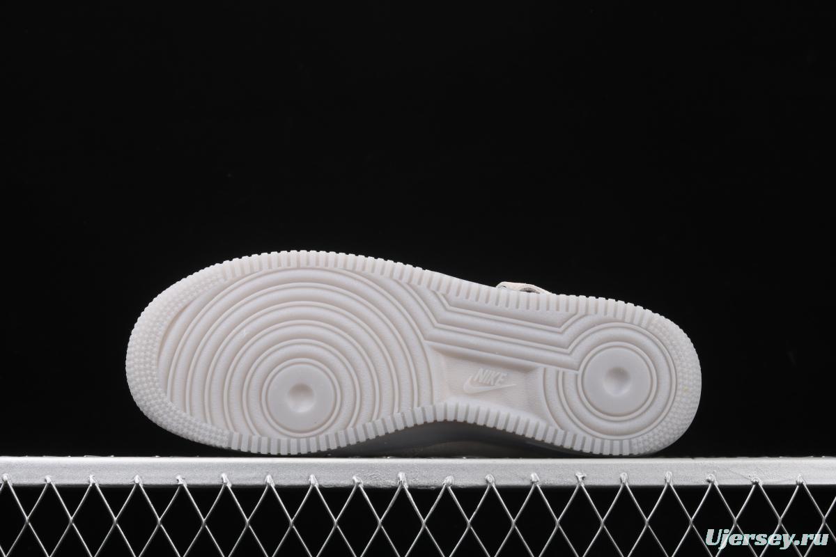 NIKE Air Force 1x 07 Mid air force light blue gray suede 3m reflective Zhongbang leisure board shoes 315123-002