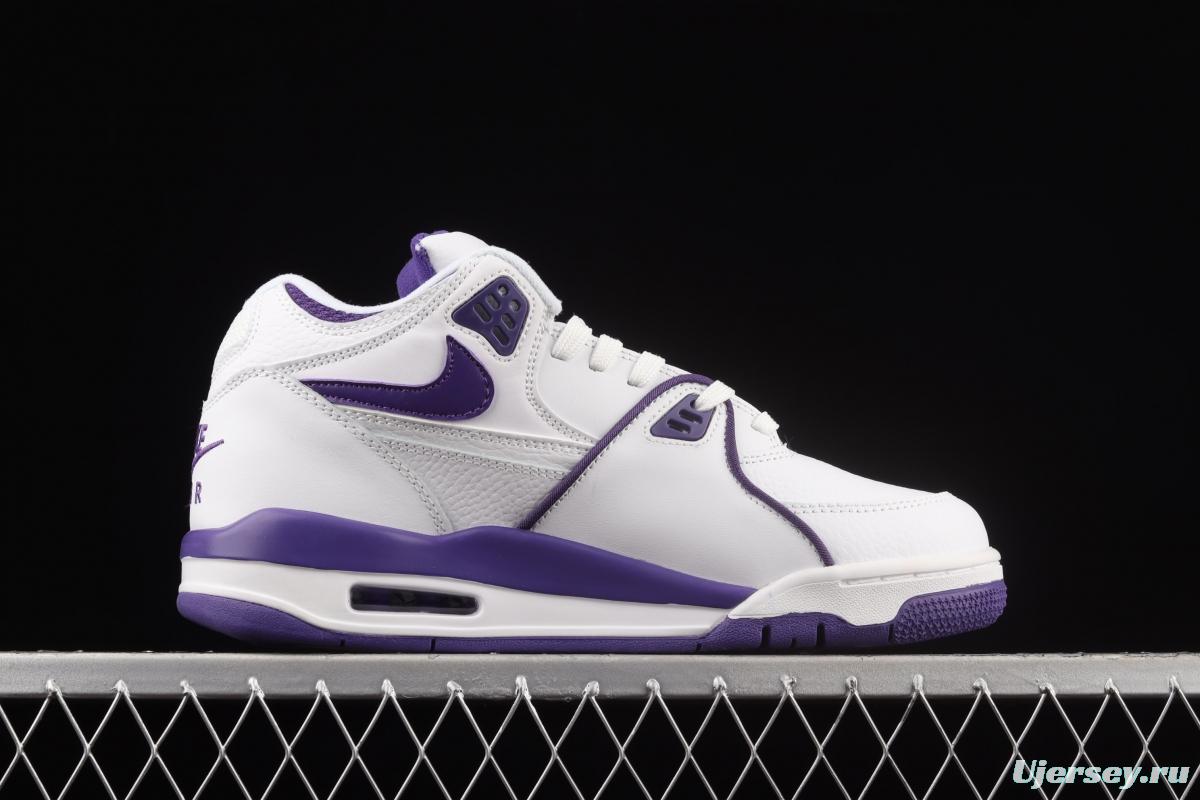 NIKE Air Flight 89 White and Purple Air cushion Basketball shoes CN0050-101