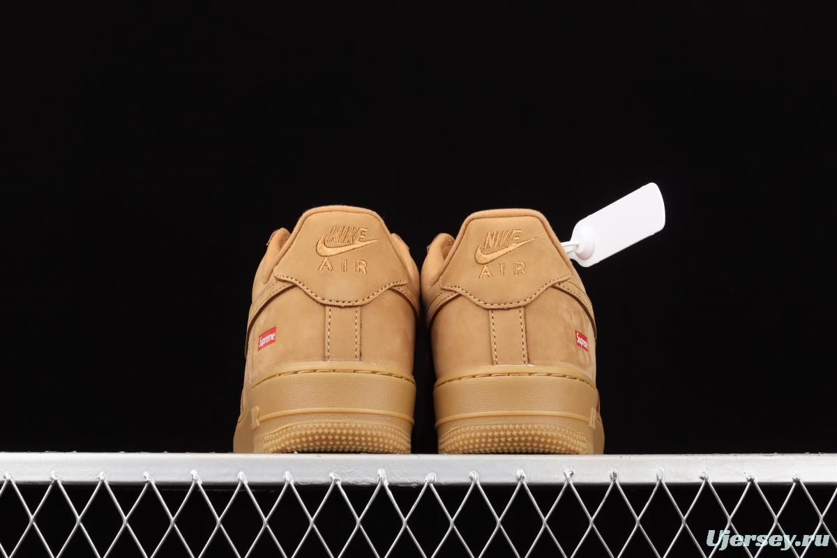 Supreme x NIKE Air Force 1 Low AF1 co-branded wheat suede low-top casual board shoes DN1555-200