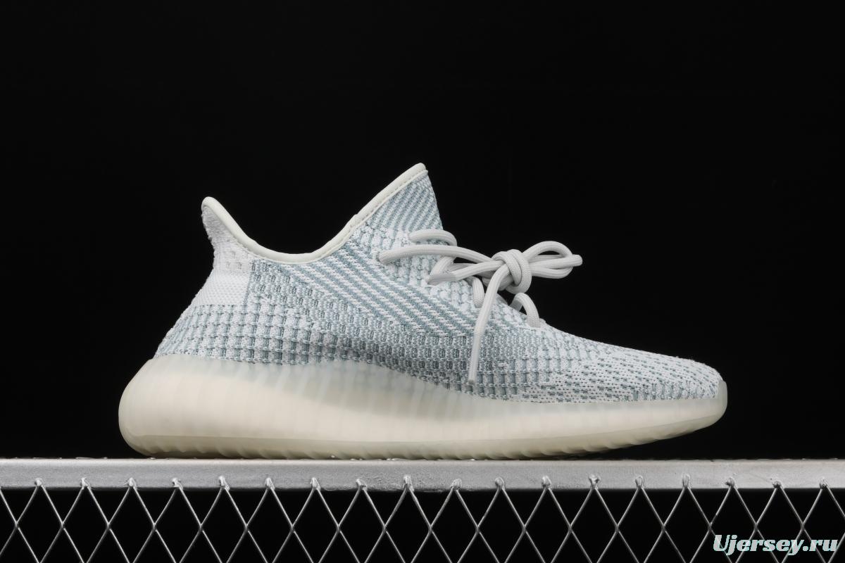 Adidas Yeezy 350 V2 Boost Basf FW3043 Darth Coconut 350 second generation hollowed-out silk ice blue color BASF Boost original