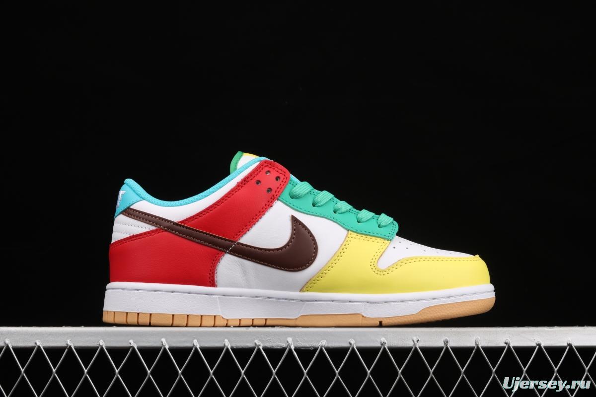 NIKE DUNK Low Free 99 white colorful mandarin duck dunk series low side leisure sports skateboard shoes DH0952-100