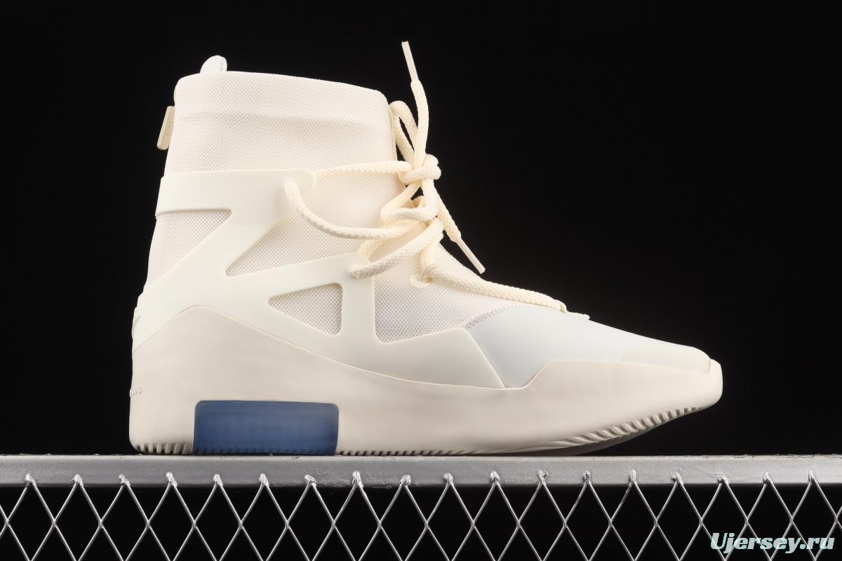 FOG x Air Fear of God 1 Oatmeal co-signed Gao Bang Pearl White Color AR4237-100