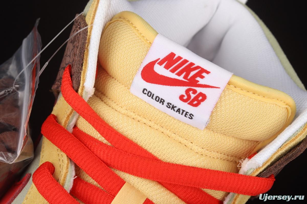 Color Skates x NIKE SB DUNK High burrito yellow brown red CZ2205-700