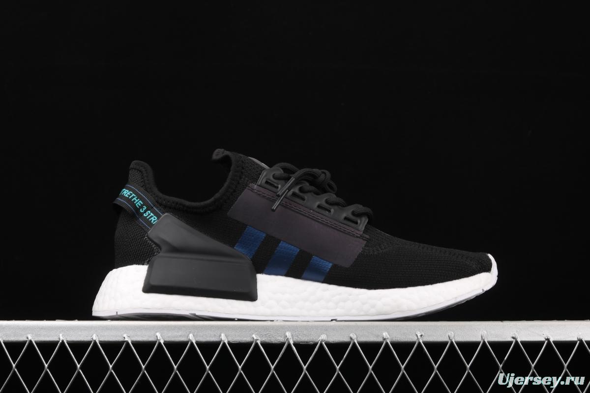 Adidas NMD R1 Boost V2 FV9028 second generation elastic knitted surface popcorn running shoes