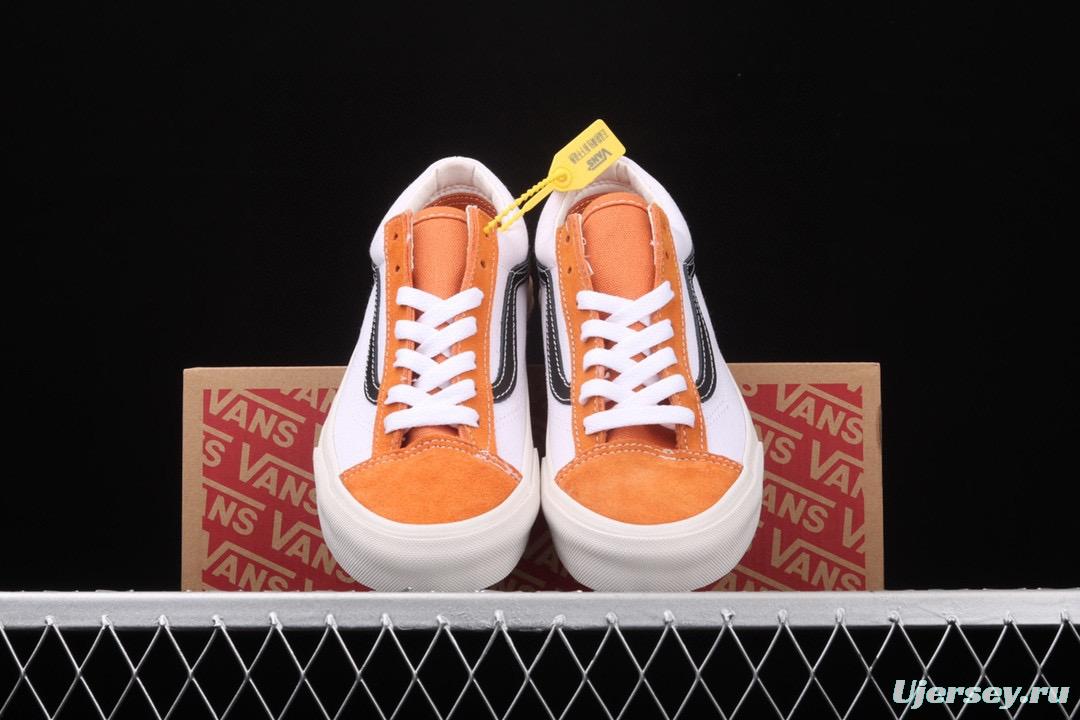 Vans Style 36 caramel orange and white small head splicing low-help couple casual board shoes VN0A3DZ3WZ5