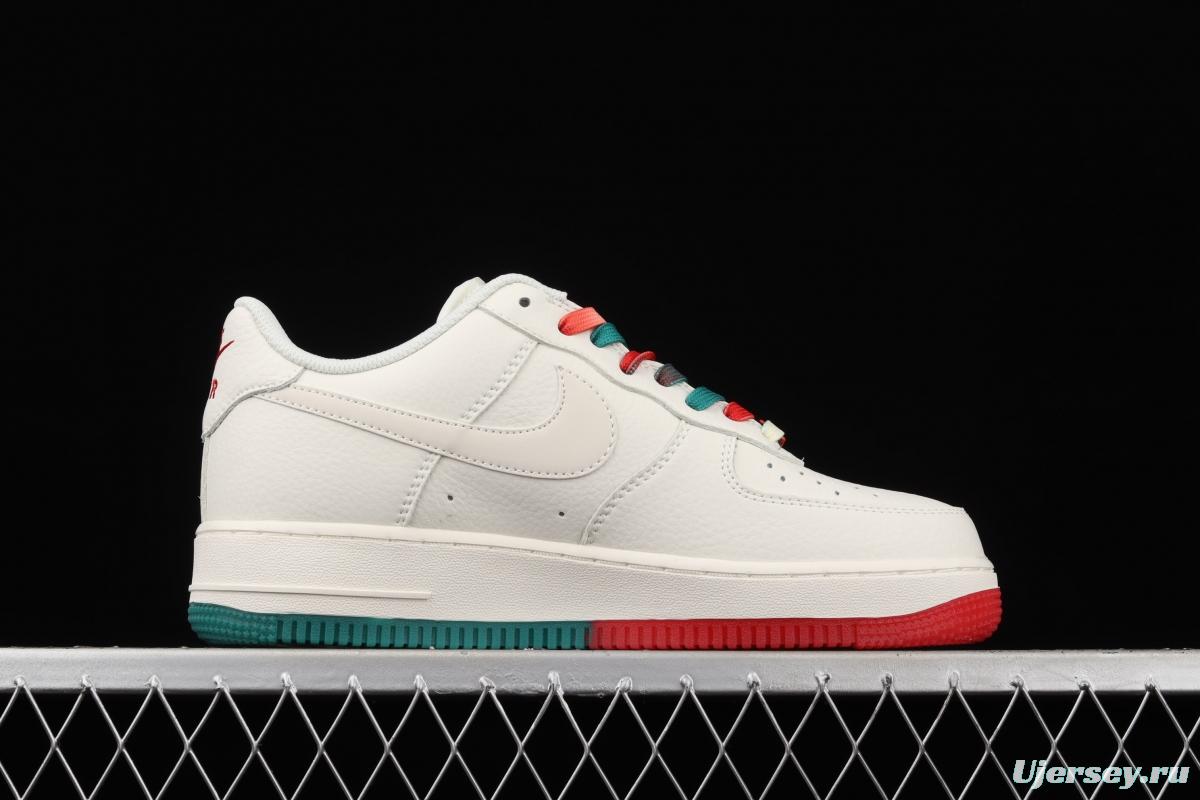 NIKE Air Force 1 Low'07 Milwaukee Bucks city limits rice red and green low-top casual board shoes BU6638-180