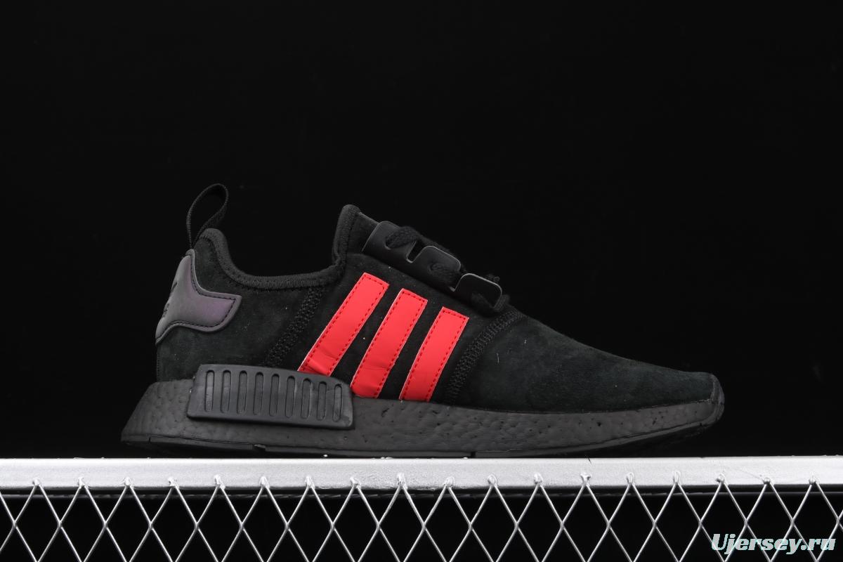 Adidas NMD_R1 B97419 Pig eight leather black samurai running shoes