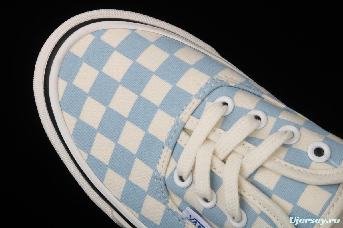 Vans Authentic 44 DX Anaheim milk blue and white checkerboard plaid low upper canvas shoes VN0A54F241J