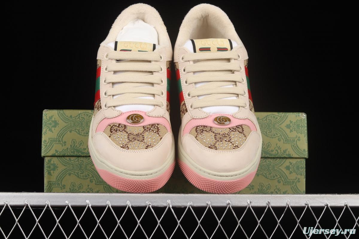 Gucci Distressed Screener Sneaker classic daddy shoes A38G09064