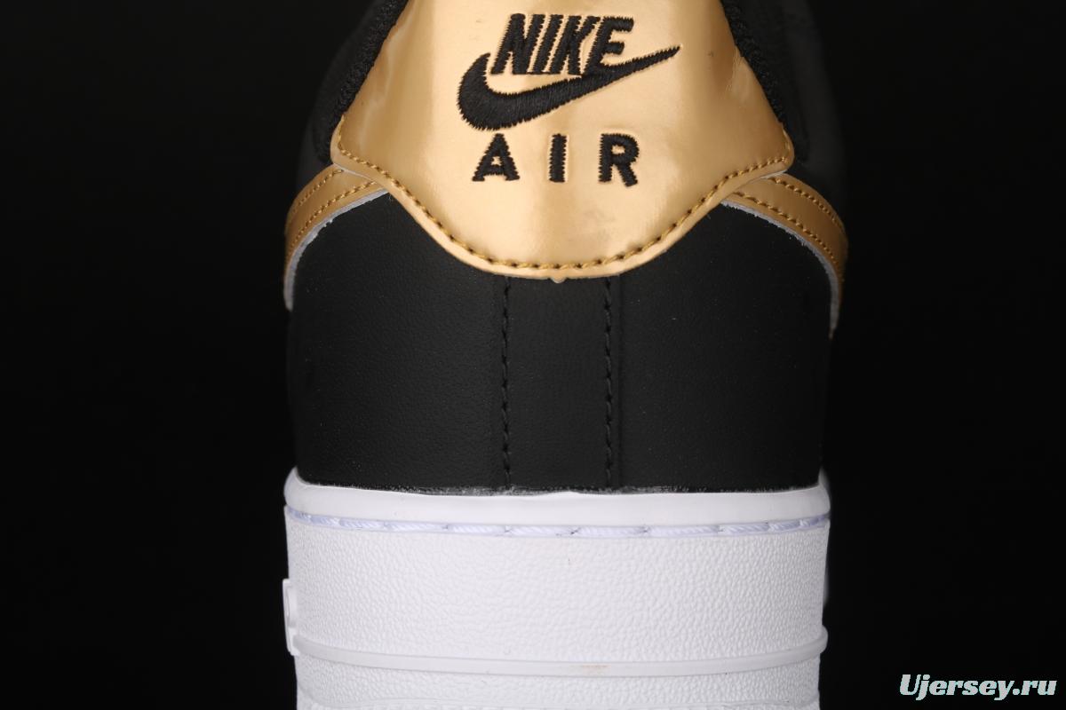 NIKE Air Force 1' 07 Lx black gold low upper shoes CZ9189-001