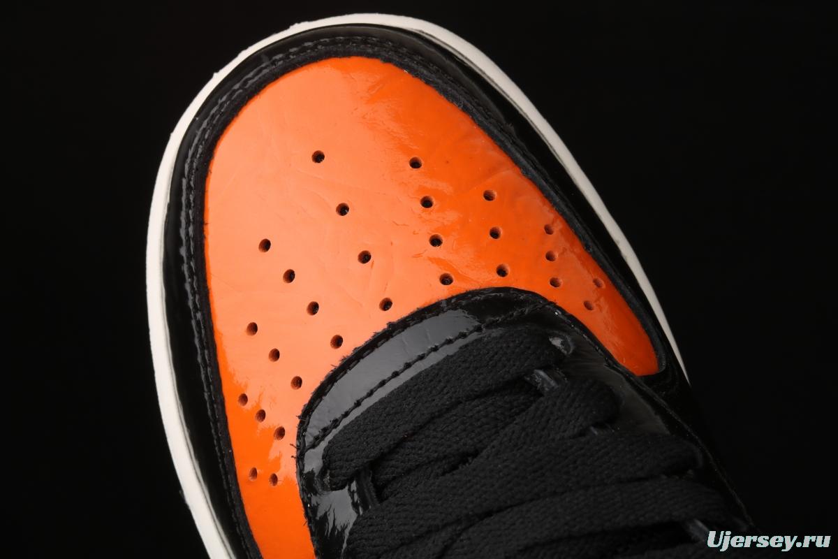 NIKE Air Force 11607 Mid in the help / retractor lacquered leather black orange 804609-188