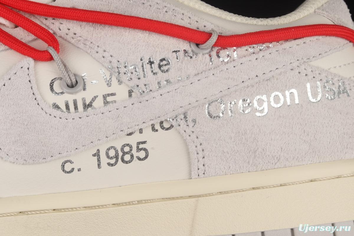 OFF-White x NIKE DUNK Low OW white gray leisure sports skateboard shoes DJ0950-118