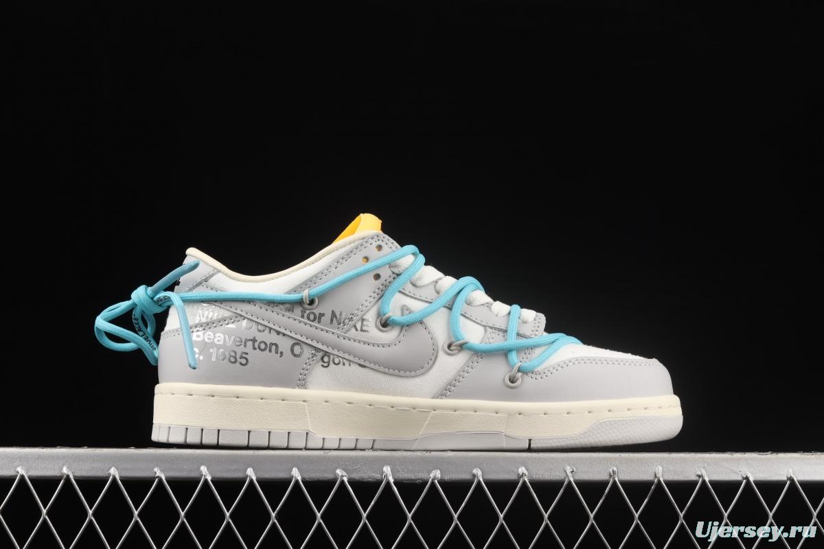 OFF-White x NIKE DUNK Low OW white gray leisure sports skateboard shoes DM1602-115