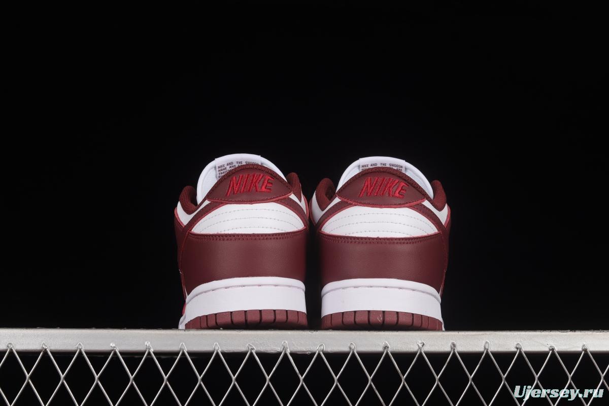 NIKE SB DUNK Low Prm wine red and white color matching SB buckle broken rebound fashion casual shoes DD1503-108