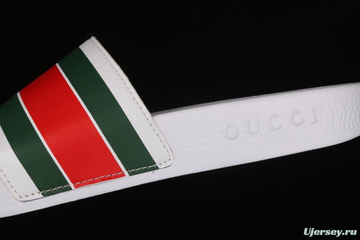 Gucci summer trend couple casual slippers white, green and red
