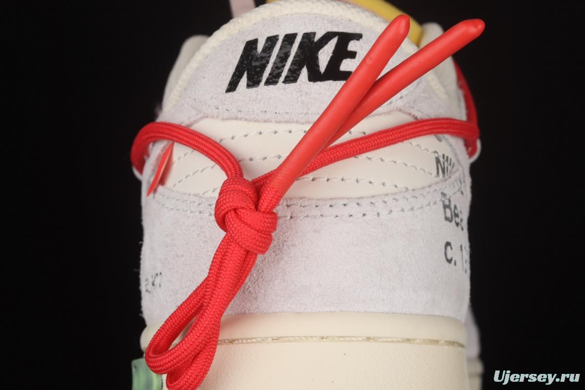 OFF-White x NIKE DUNK Low 12 of 50 OW suede SB buckle rebound fashion casual board shoes DJ0950-118