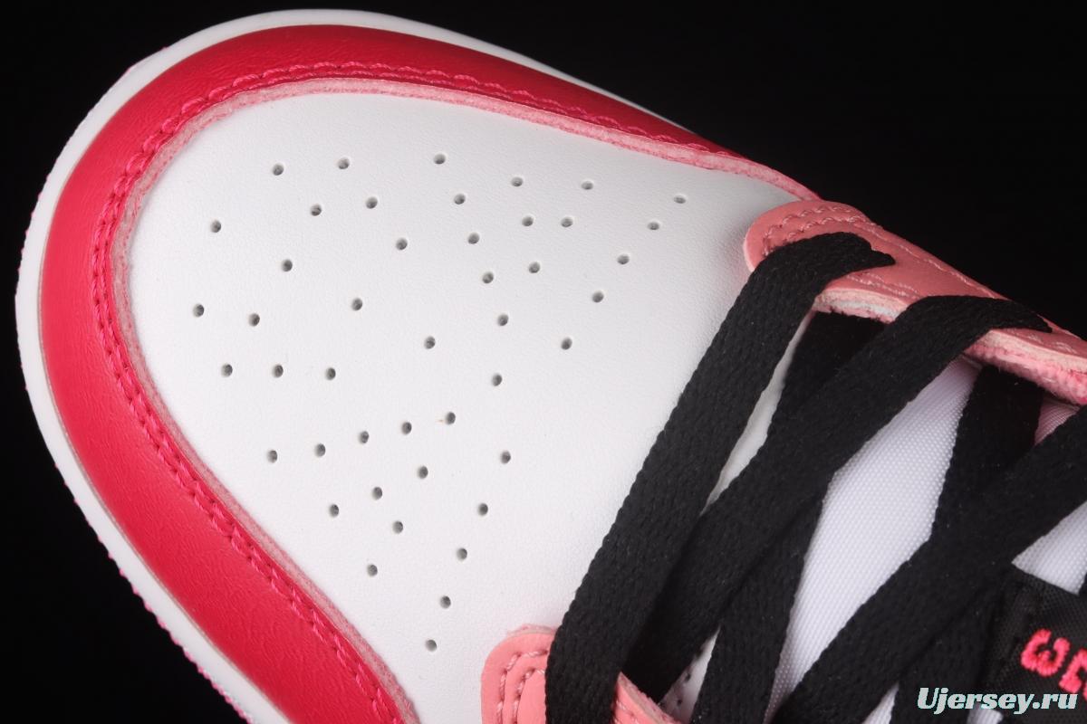 Air Jordan 1 Low white pink low top cultural basketball shoes 553560-162