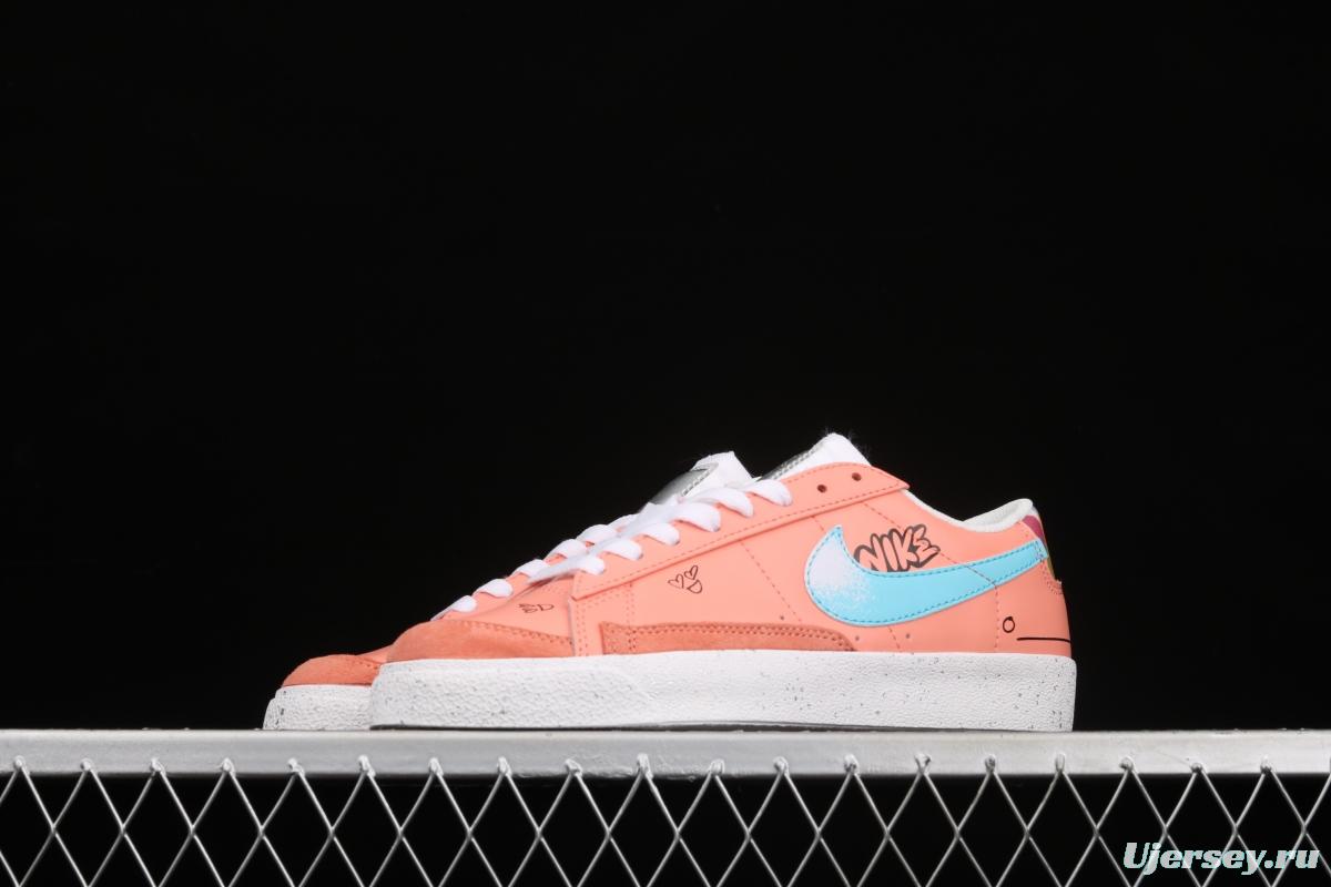 Nike Blazer Low Trail Blazers pink graffiti low-top casual board shoes DJ4281-641