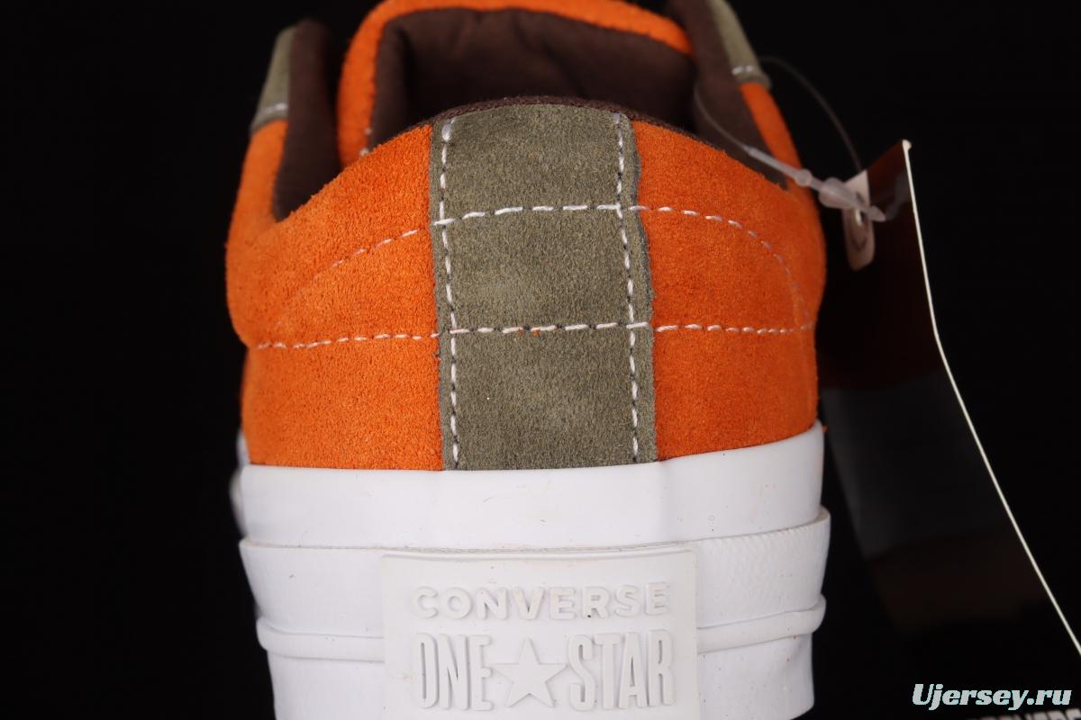 Converse One Star Converse dirty orange-green fur-turned one-star low-top board shoes 161617C