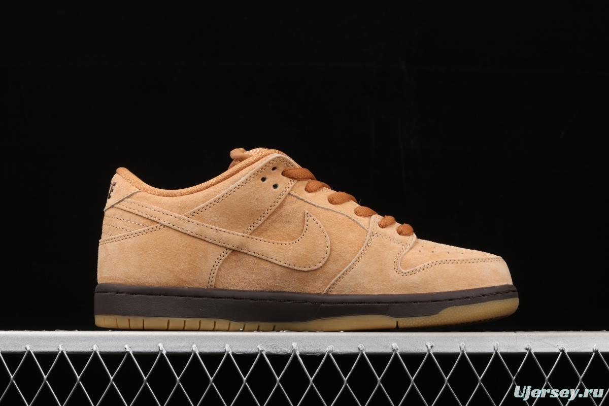 NIKE SB DUNK Low Pro wheat color deciduous yellow low-side sports skateboard shoes BQ6817-204