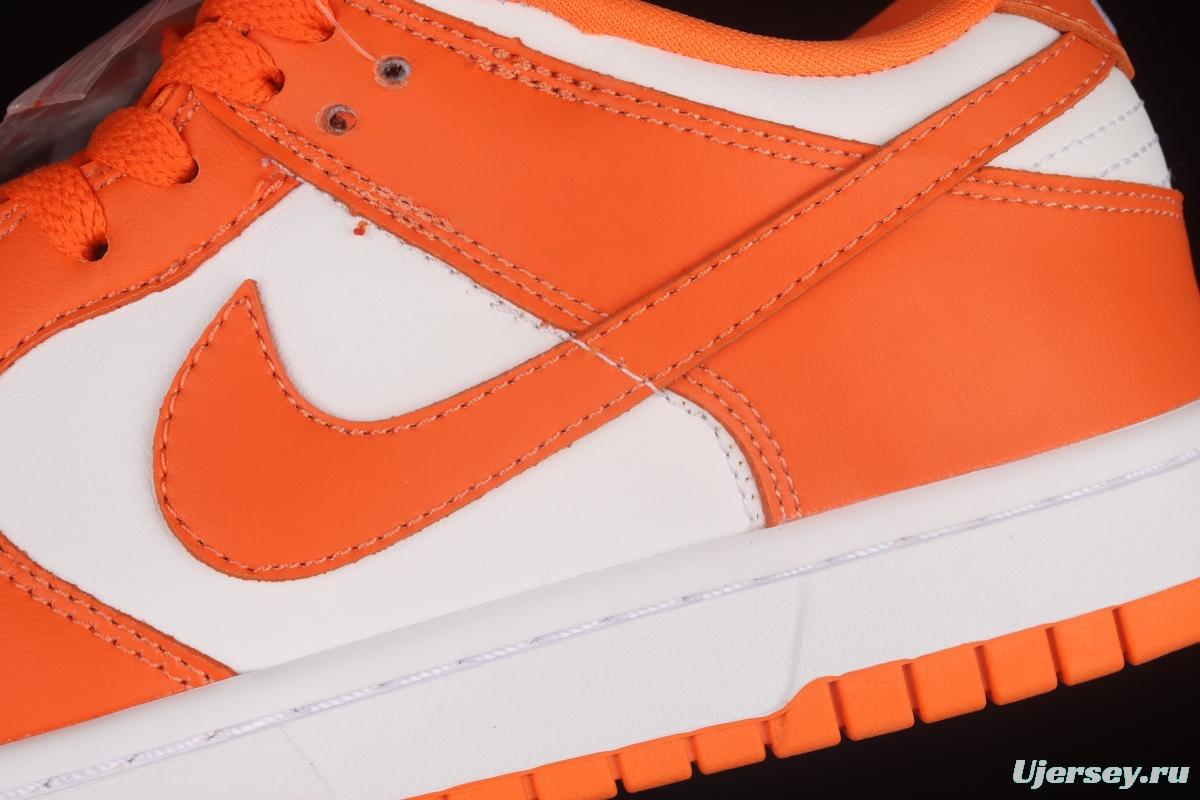 NIKE SB DUNK Low Pro Syracuse White Orange Leisure Sports Board shoes with low Top layer CU1726-101