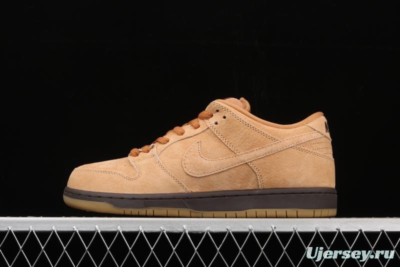 NIKE SB DUNK Low Pro wheat color deciduous yellow low-side sports skateboard shoes BQ6817-204