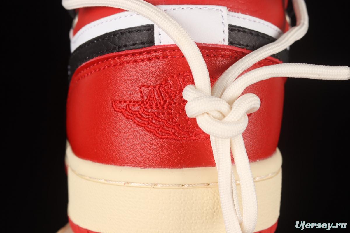 Air Jordan 1 Low customized White and Red Chicago deconstructed Sports Culture Basketball shoes 553560-118