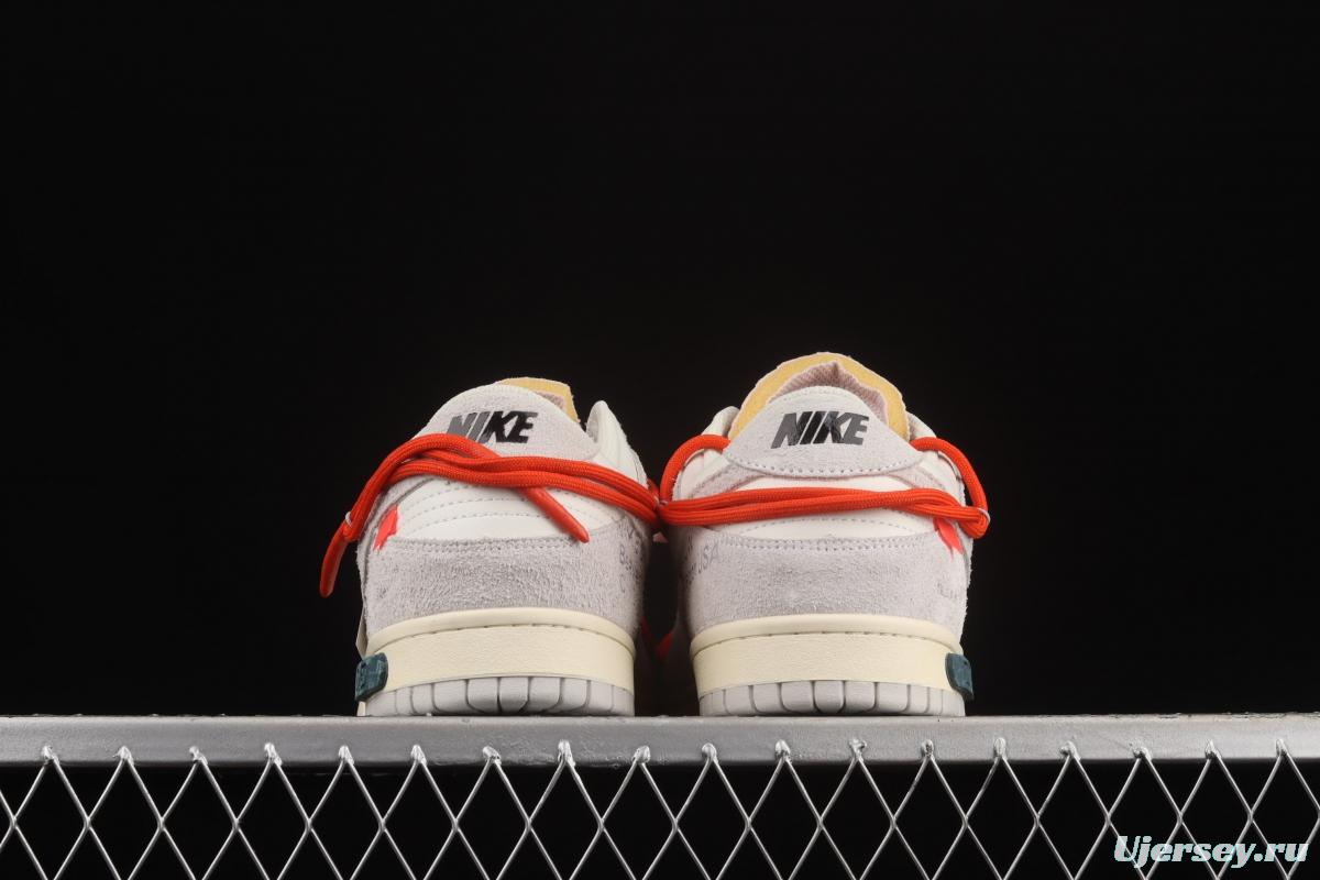 OFF-White x NIKE DUNK Low 12 of 50 OW suede SB buckle rebound fashion casual board shoes DJ0950-118