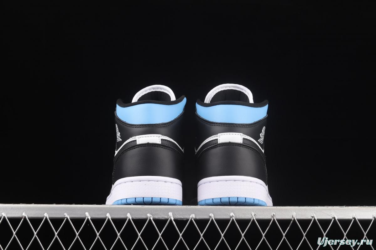 Air Jordan 1 Mid SE black, white and blue BQ6472-102