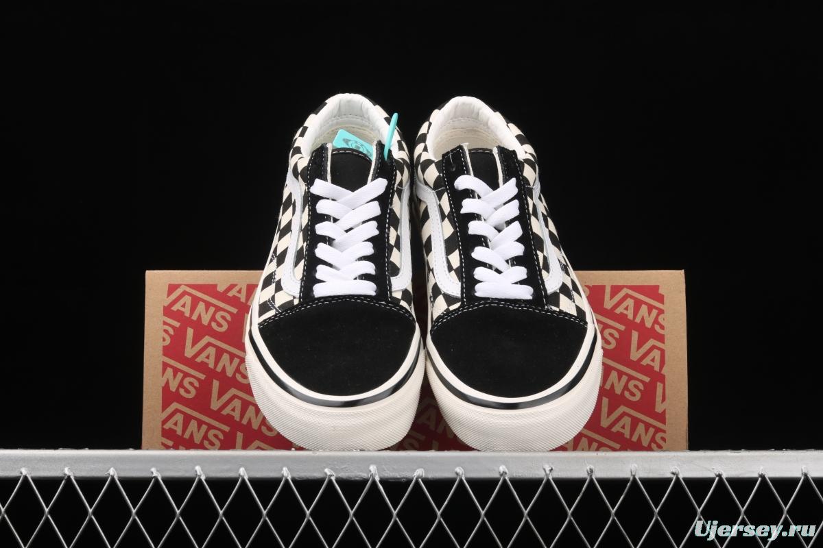 Vans Old Skool DX Anaheim American black and white checkerboard check low upper board shoes VN0A38G2OAK