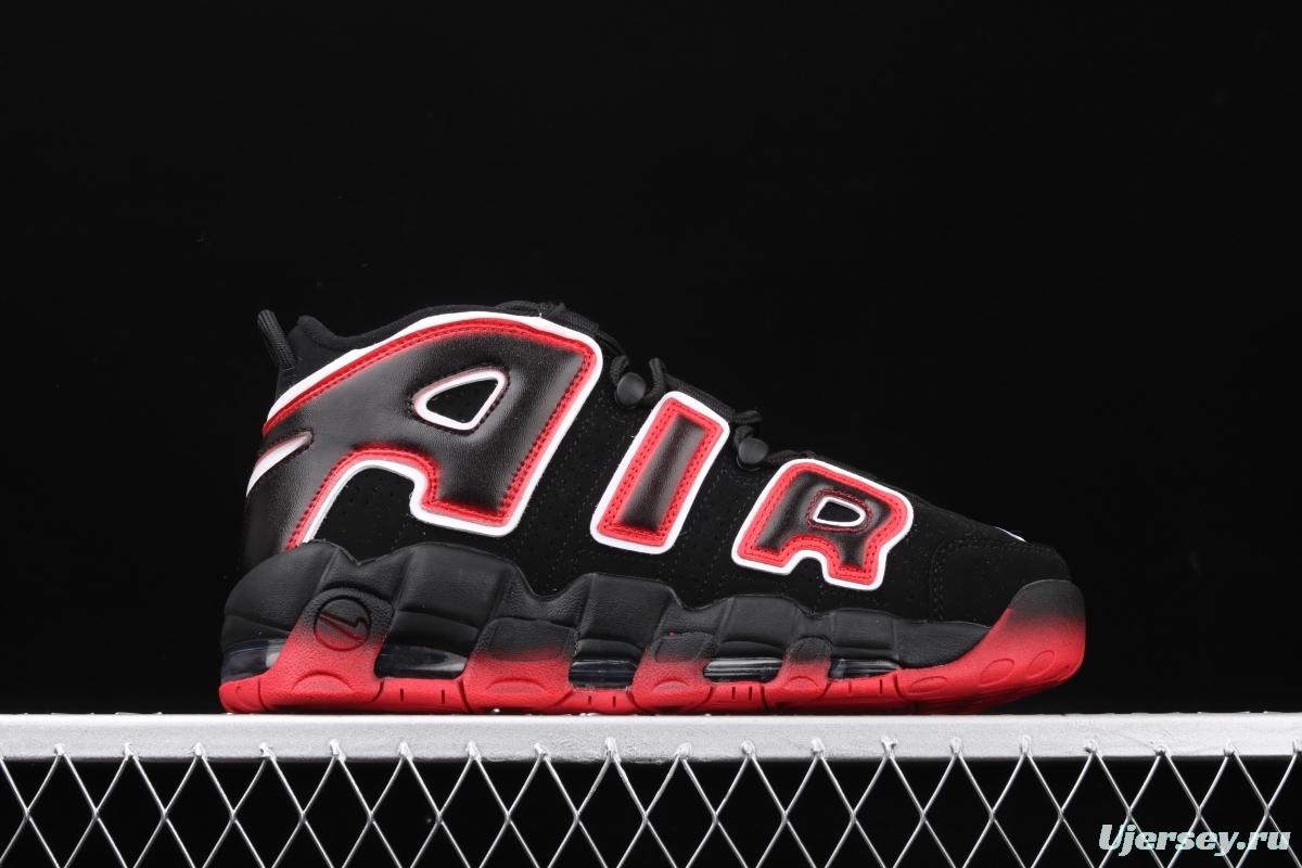 NIKE Air More Uptempo 96 QS Laser Crimson Pippen initial series classic high street leisure sports culture basketball shoes black lava gradual red and white CJ6129-001