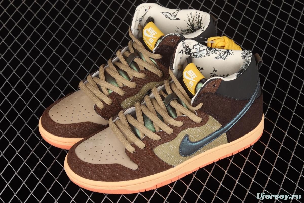 Concepts x NIKE SB DUNK High Mallard (wild duck) dunk series retro high top leisure sports skateboard shoes DC6887-200