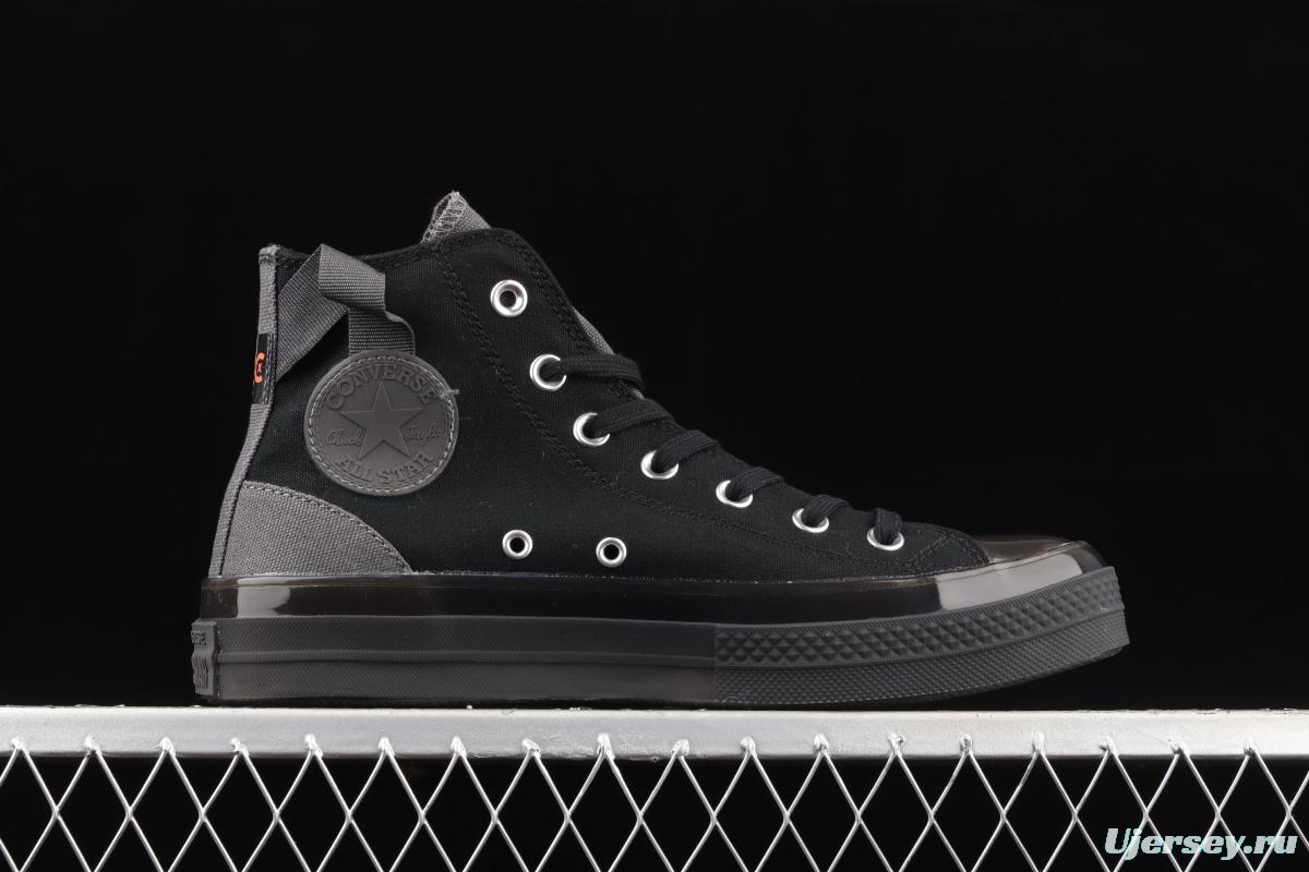 Converse Chuck Taylor All Star CX neutral crystal jelly soles all black canvas high upper shoes 172470C