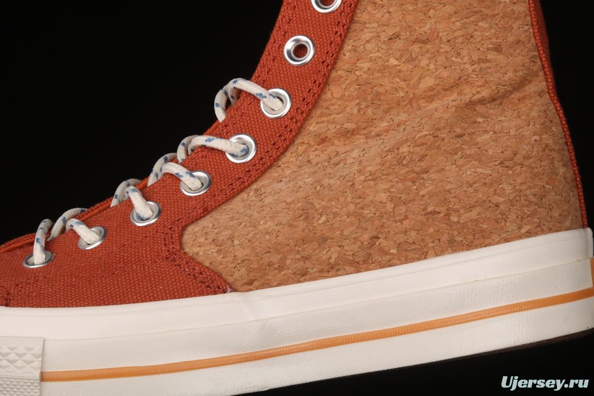 Converse 1970's Converse new cork color textile spliced high-top leisure board shoes 170853C