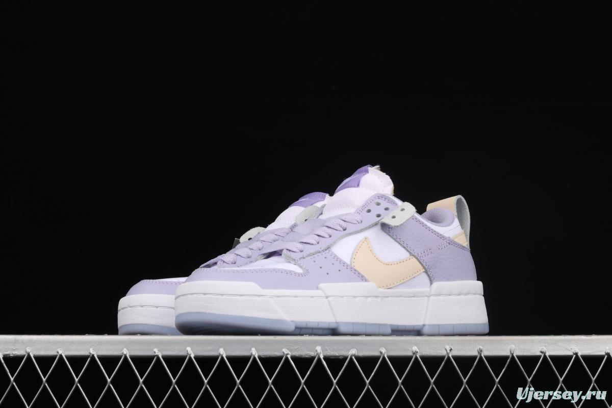 NIKE DUNK Low Disrupt White/Sand/Ghost/Sail lightweight dunk destruction series deconstructed wind low side casual skateboard shoes DJ3077-100