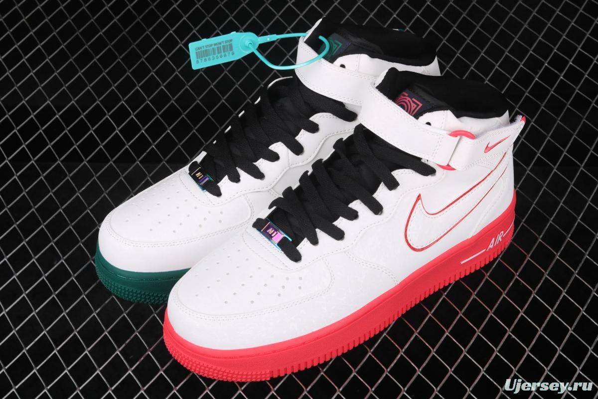 NIKE Air Force 1 High'07 Le ChinaHoop Dreams Red and Green Mandarin Duck Chinese Basketball Dream Limited Edition Zhongbang Leisure Board shoes CK4581-131