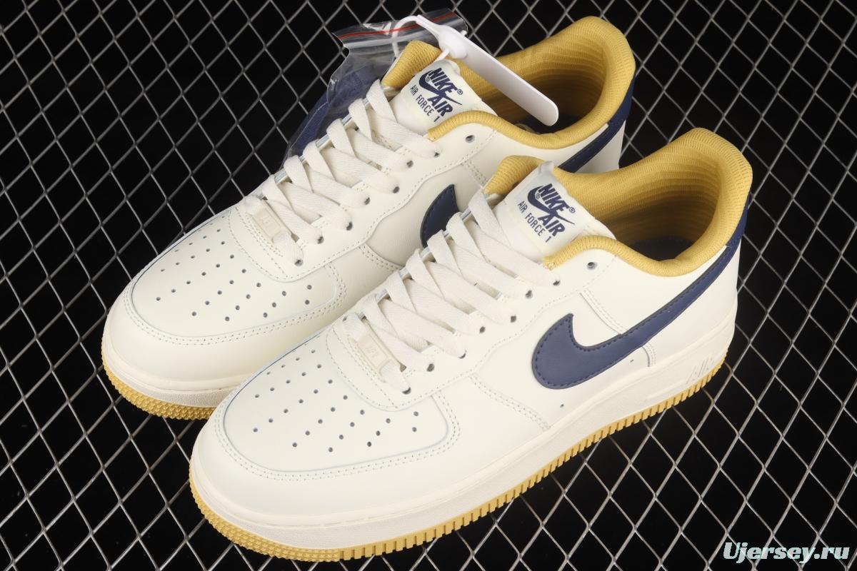 NIKE Air Force 1x07 Low white, yellow and black hook low-top casual board shoes AQ2288-111,