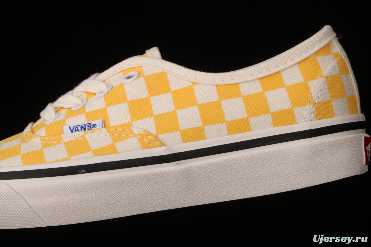 Vans Authentic classic Anna Heim orange checkerboard 4-hole low-edge high-end vulcanized skateboard shoes VN0A54F241P