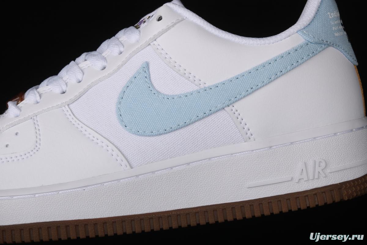 NIKE Air Force 1x07 canvas spliced low-top casual board shoes CZ0338-100