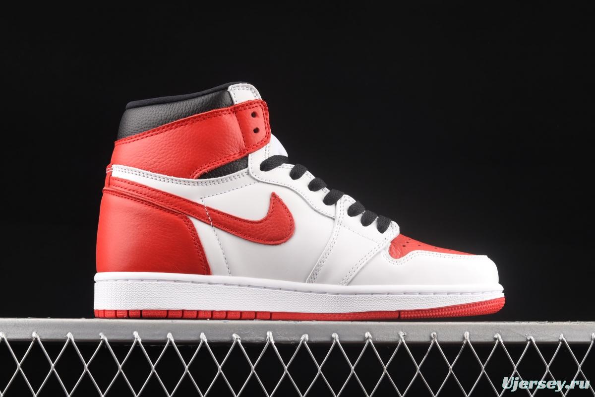 Air Jordan 1 High OG white and red retro high top cultural basketball shoes 555088-161