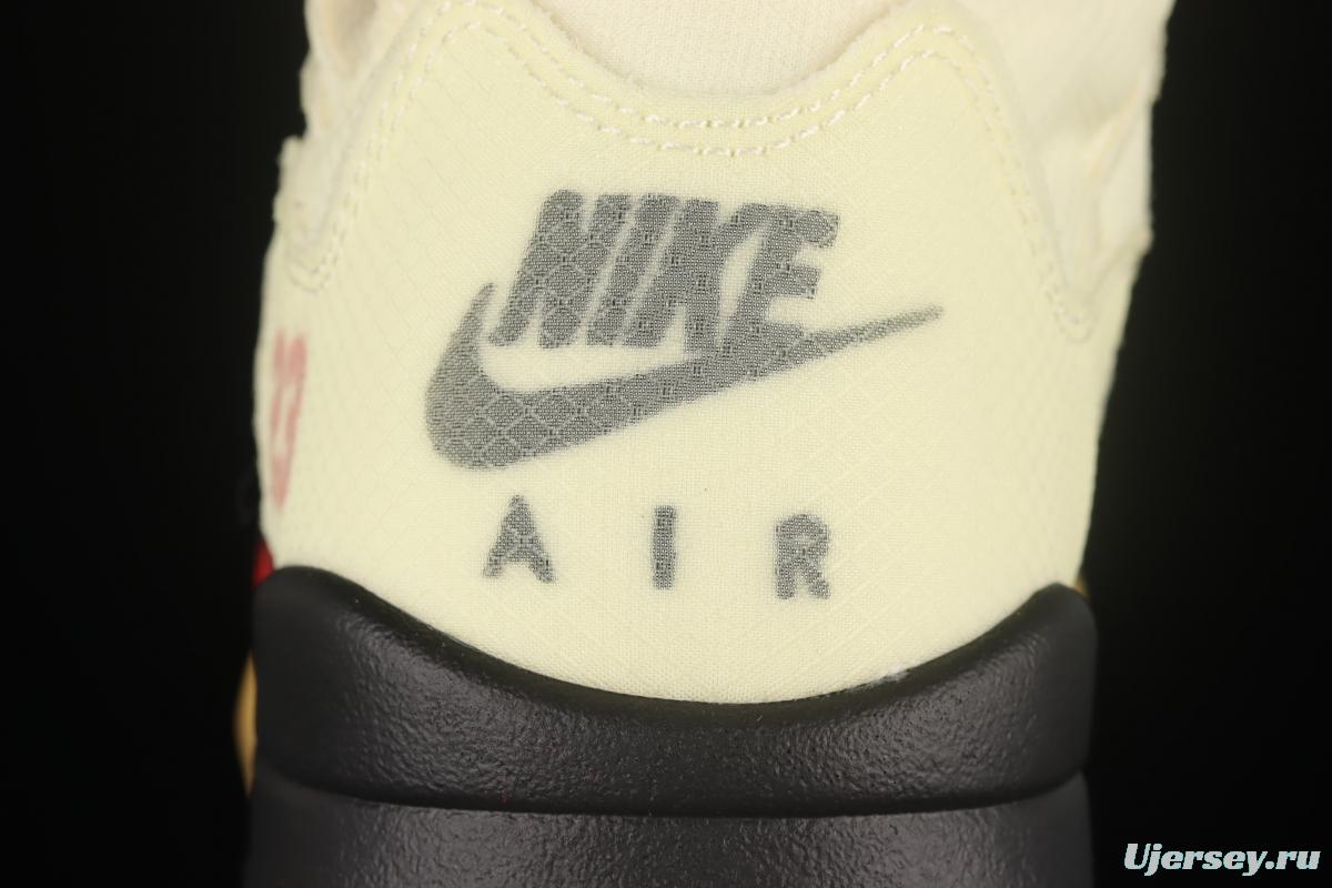 OFF-White x Air Jordan 5 Retro SP White Sail Golden Cicada DH8565-100