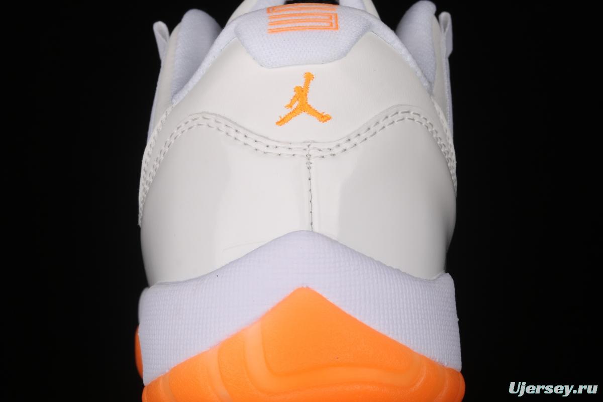 Air Jordan 11 Bright Citus 11 white orange low top basketball shoes true carbon AH7860-139