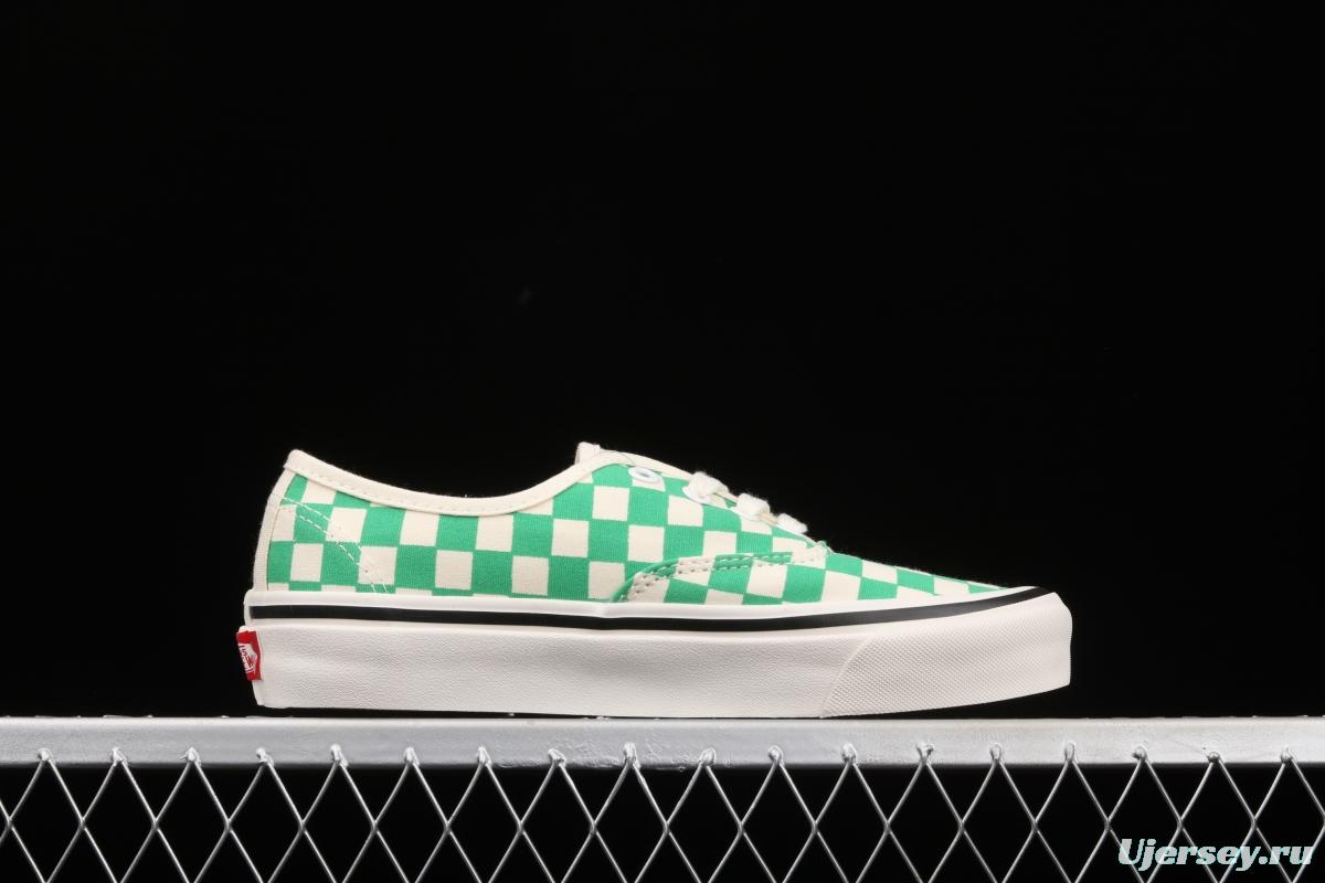 Vans Authentic classic Anaheim milk green checkerboard 4-hole low-side high-end vulcanized skateboard shoes VN0A54F241H