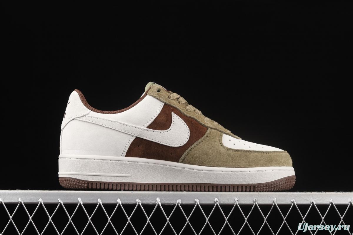 NIKE Air Force 11607 Low suede chocolate low-top casual board shoes DB2260-199