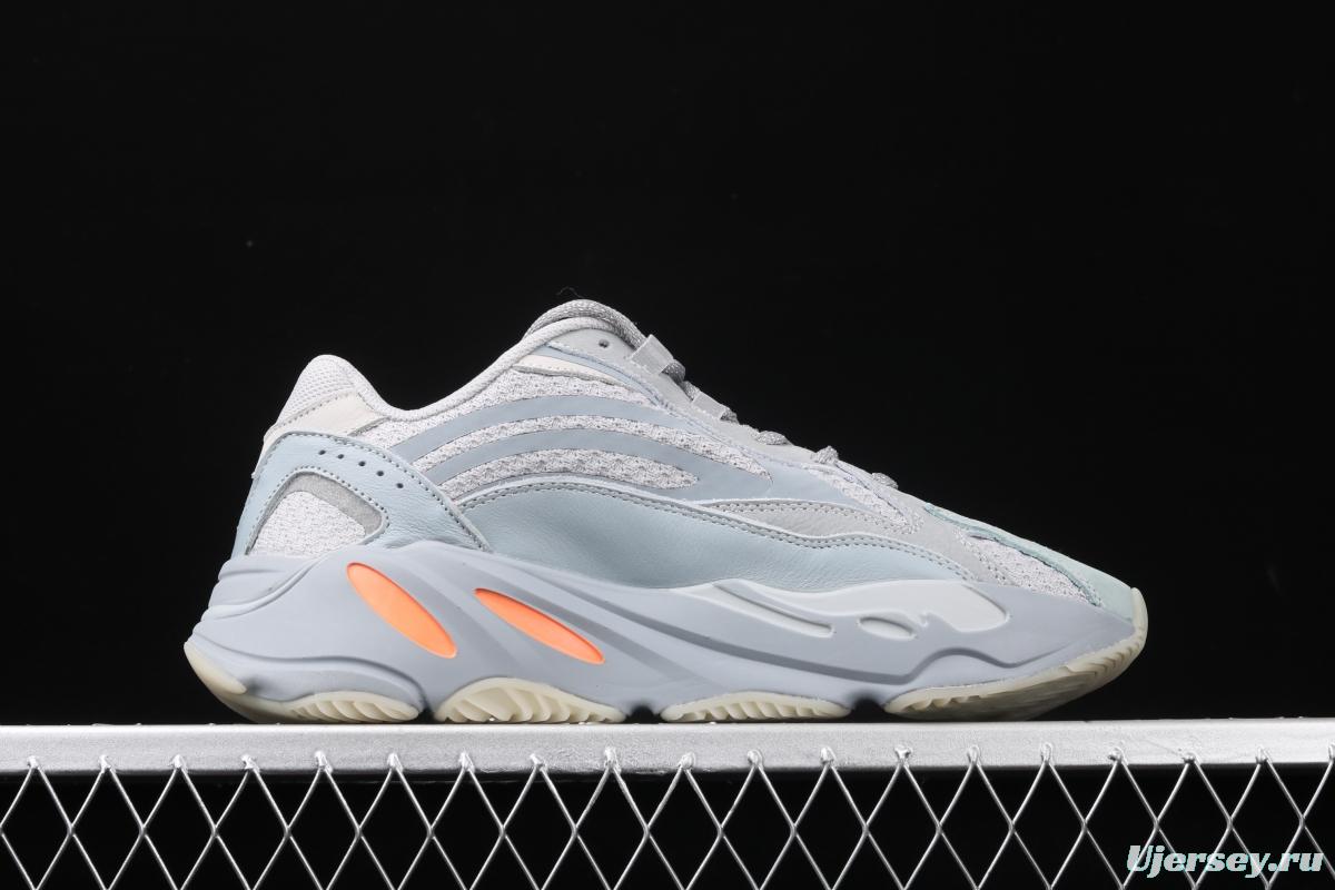 Adidas Yeezy Boost 700V2 Inertia FW2549 Kanye coconut 700V2 grayish blue running shoes 3M reflective BASF popcorn outsole