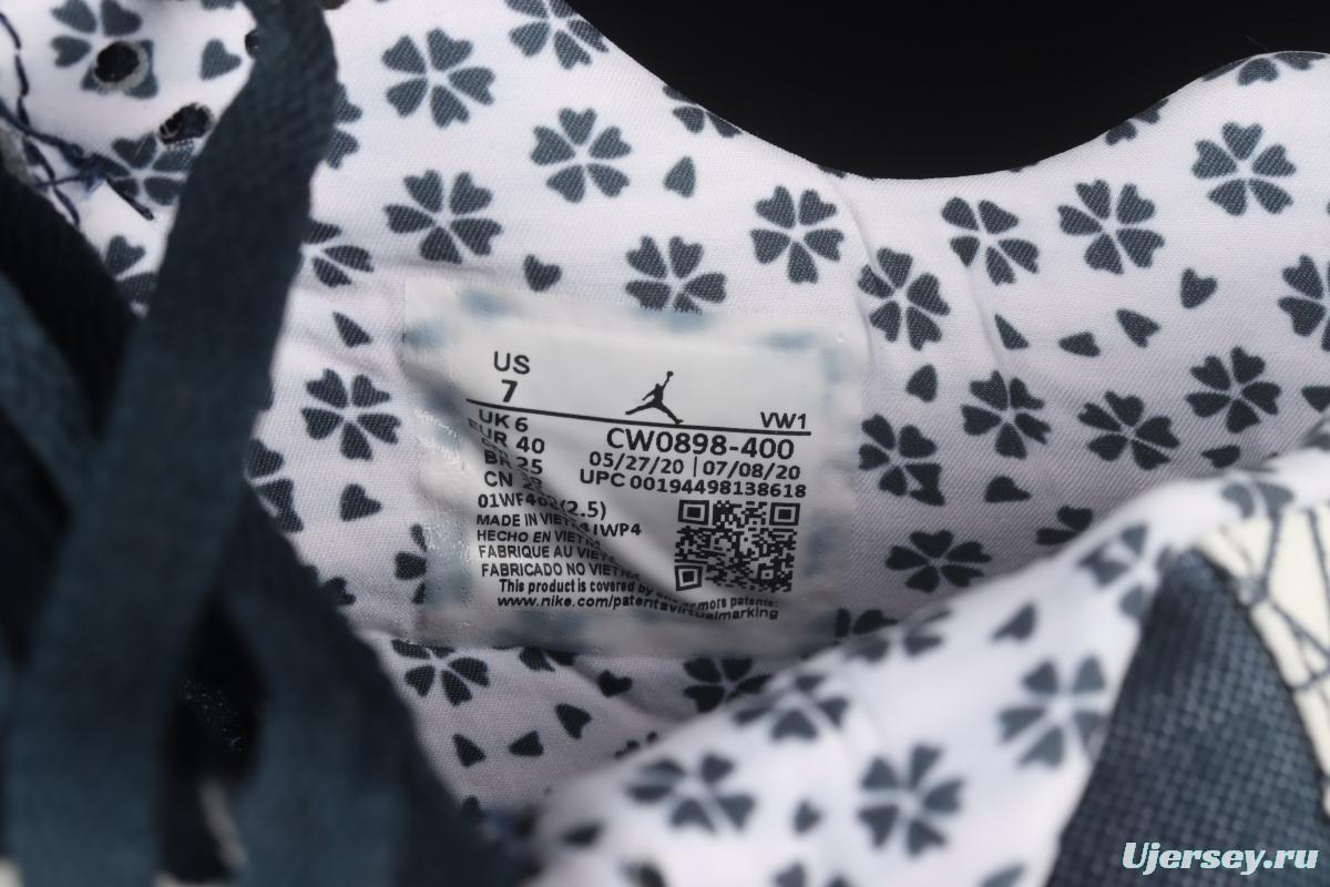 Air Jordan 4 SE Sashiko embroidered theme basketball shoes CW0898-400